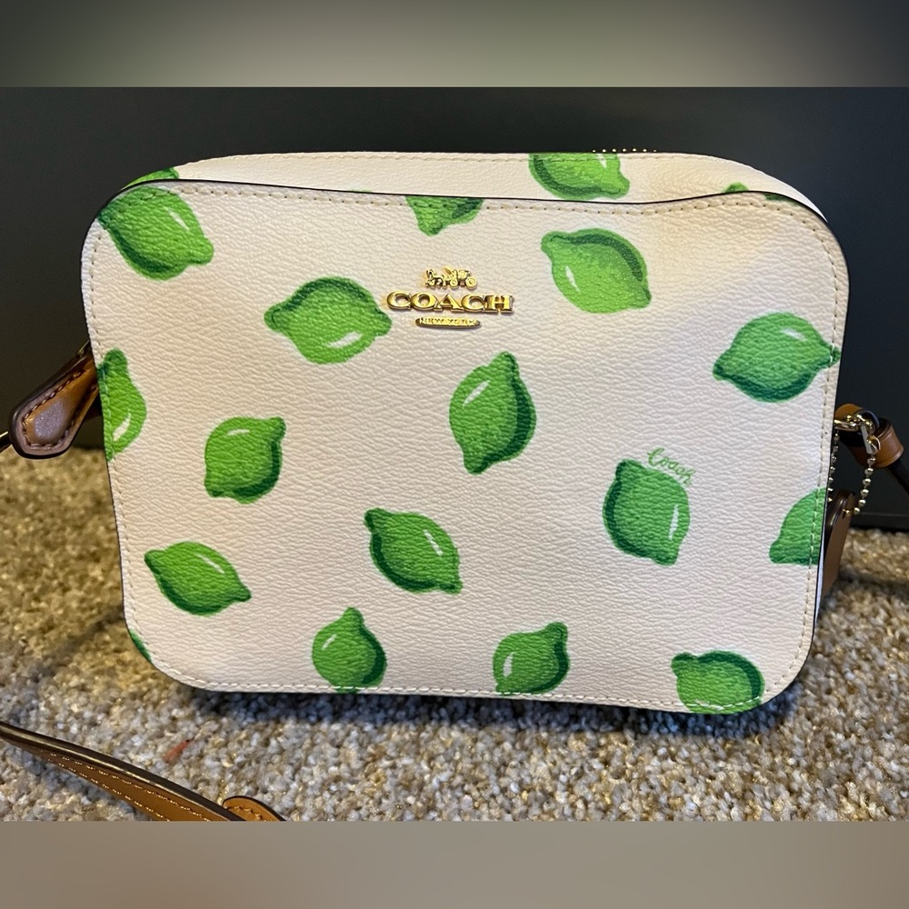 Authentic Coach Lime Canvas Crossbody